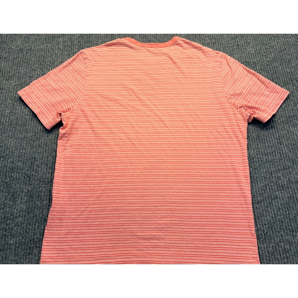 Vineyard Vines Mens Small Pima Cotton Striped T-Shirt Coral Orange Short Sleeve